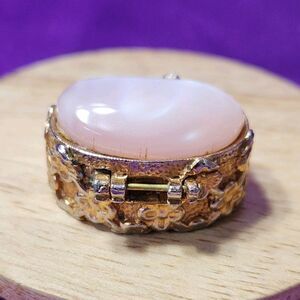 French 1930 Dr. N.G. Payot Eden Rose Gilt Vanity Pot w/ Its Contents/or Pill Box